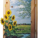 muurschildering zonnebloemen, 2020 aantal keer bekeken.